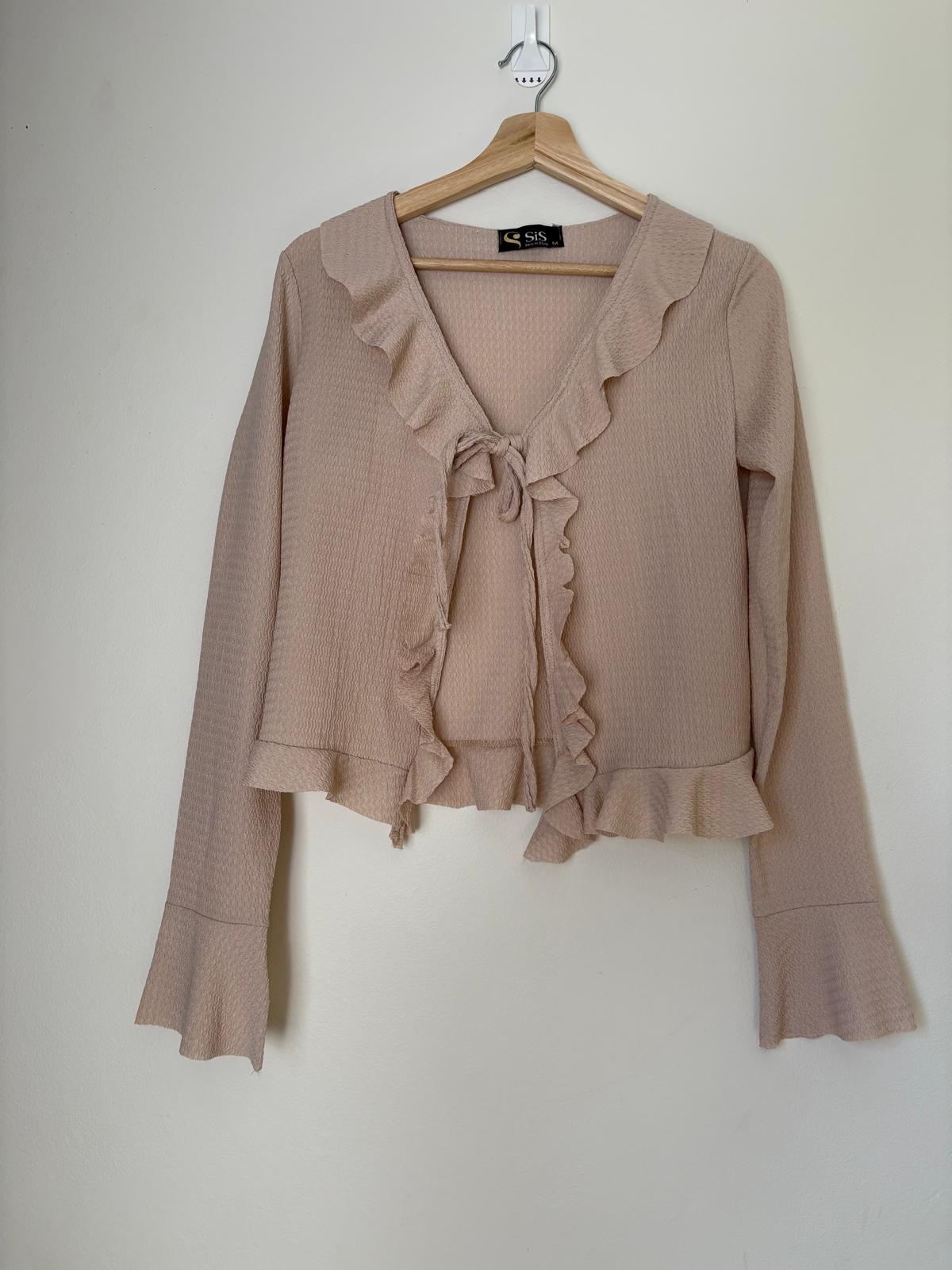 Ruffled blouse (beige)
