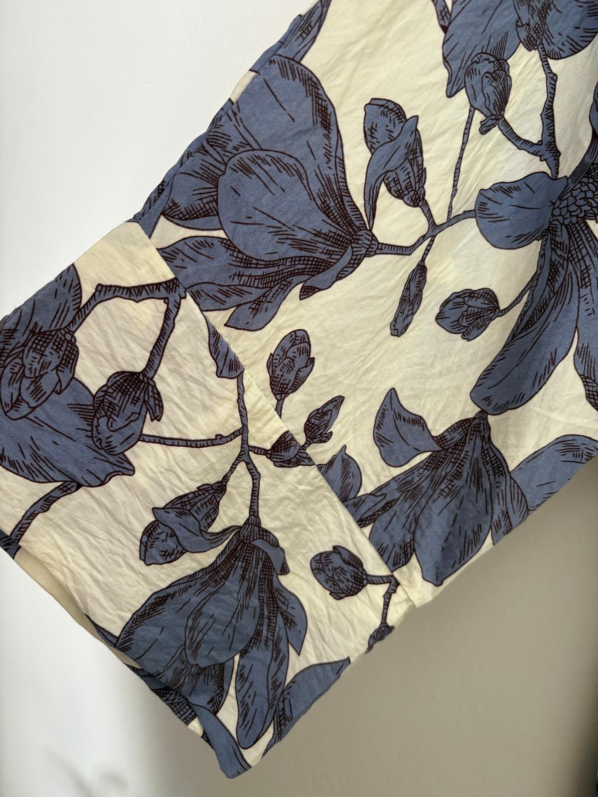 Floral Kimono (White & Teal)
