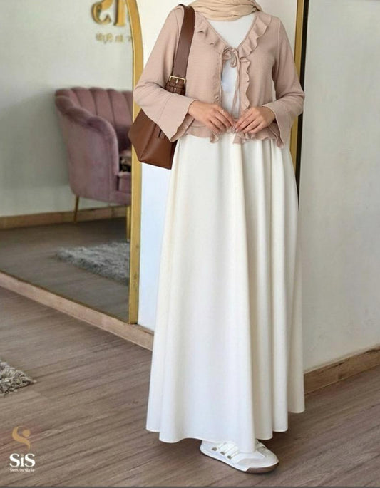 Ruffled blouse (beige)