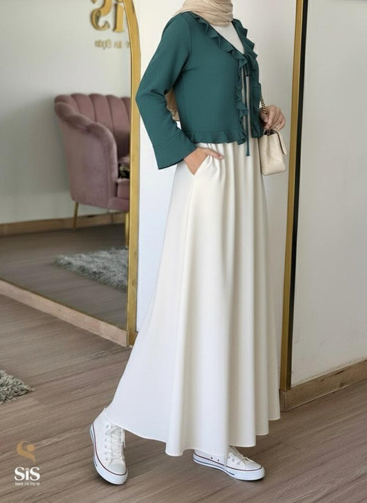 Ruffled blouse (Dark Green)
