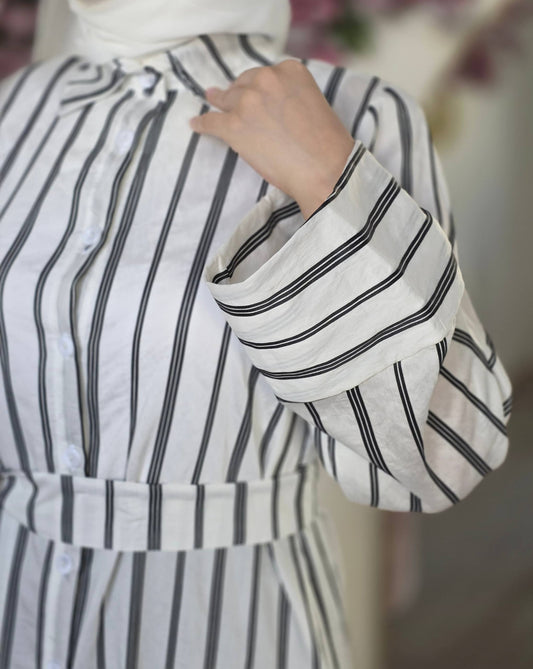 Judy Dress (White & Black)