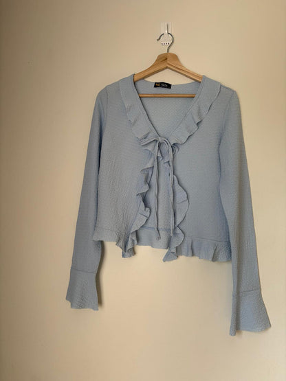 Ruffled blouse (baby blue)
