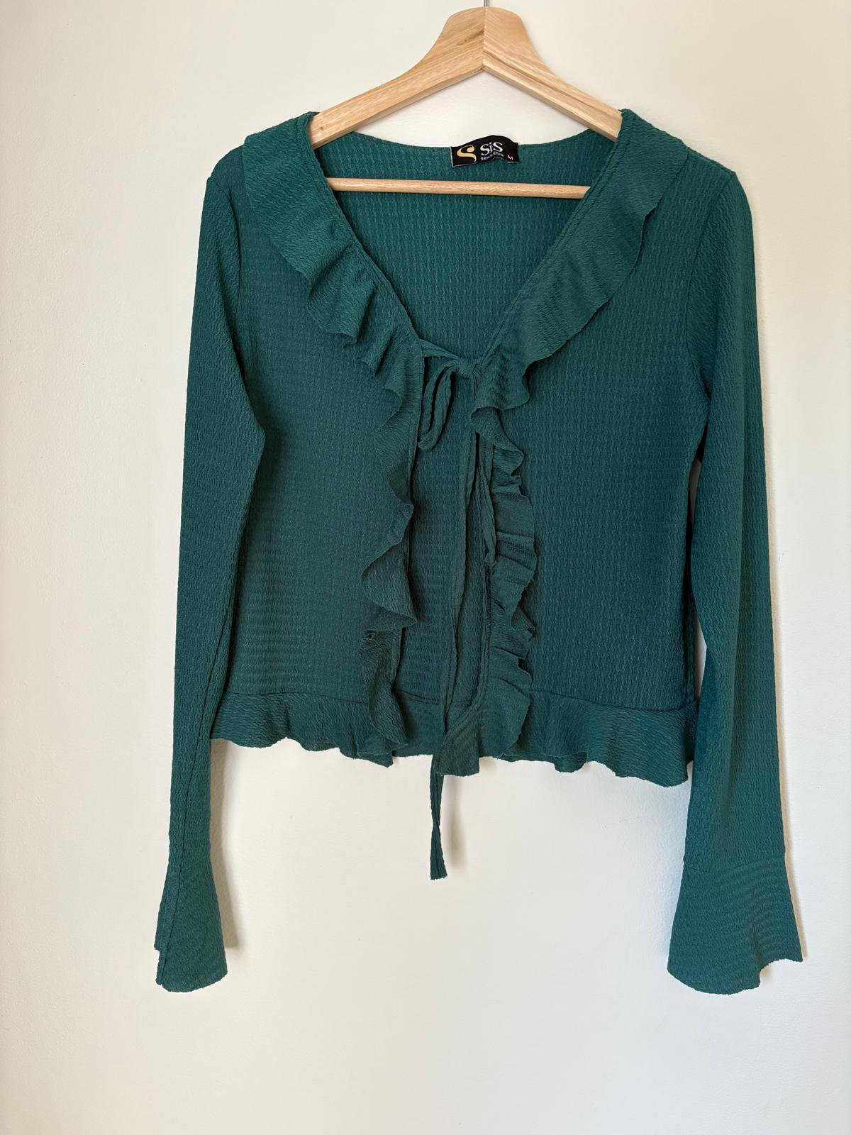 Ruffled blouse (Dark Green)