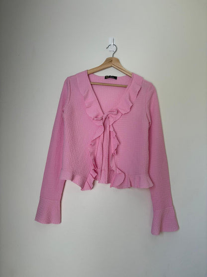 Ruffled blouse (pink)