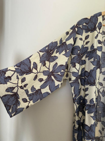 Floral Kimono (White & Teal)
