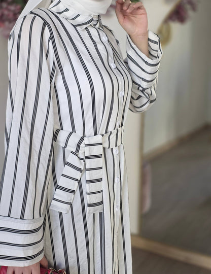 Judy Dress (White & Black)