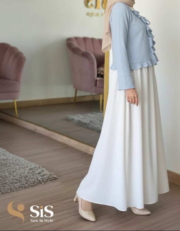 Ruffled blouse (baby blue)
